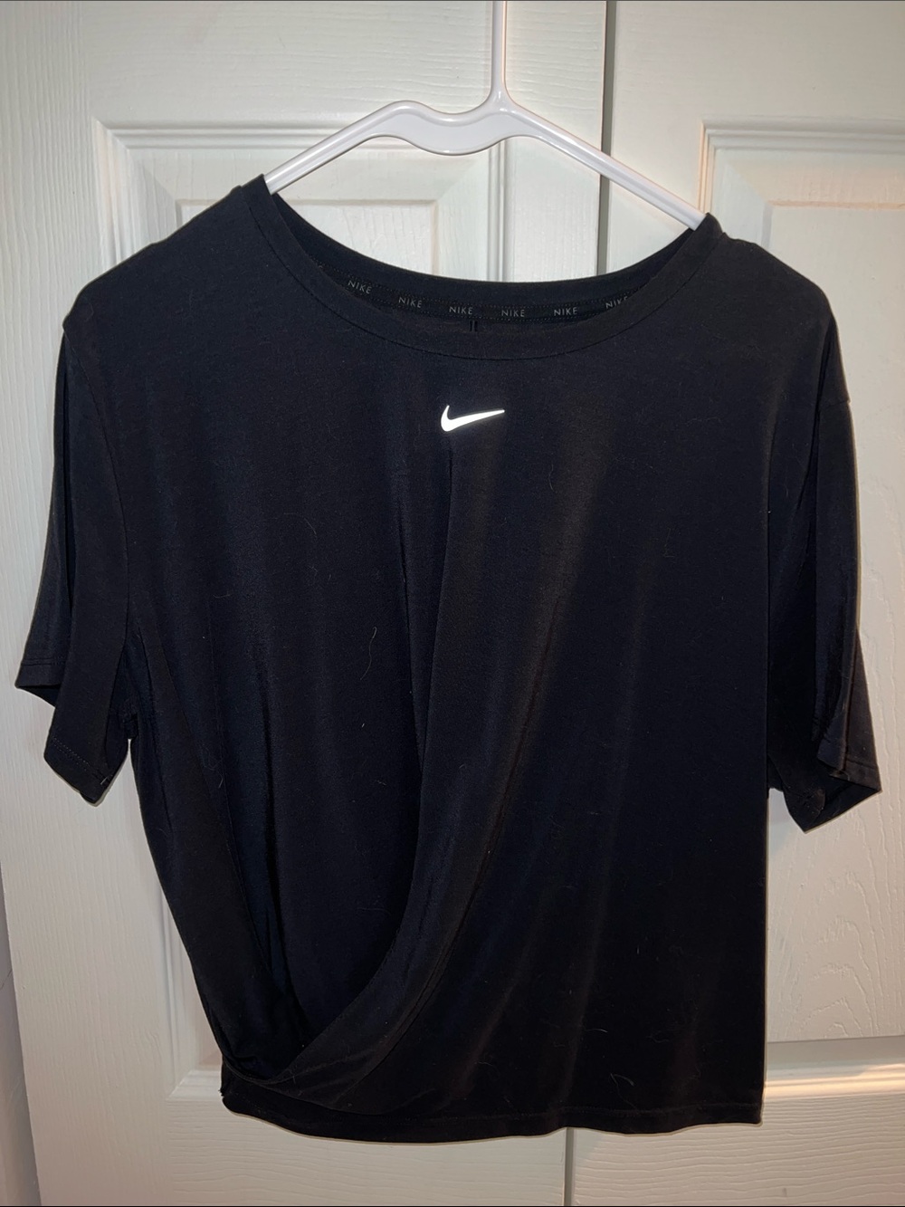 Nike Black Short-Sleeve Tee with White Swoosh